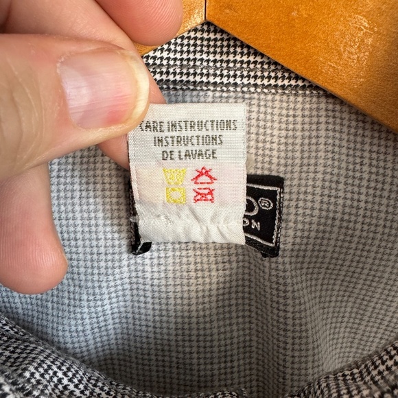 Vintage Buffalo David Bitton‎ Men's Houndstooth Button Up Shirt Gray/Black M - Picture 6 of 14